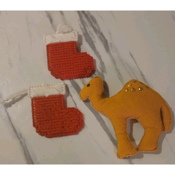 Vintage Christmas Ornaments Lot Of 14 Holiday Handmade Cottage - Picture 5 of 10